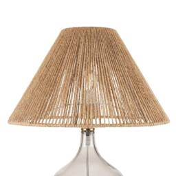 First Choice Lighting Kew - Smokey Tinted Glass Lamp with Natural String Shade in Grey - thumbnail 5