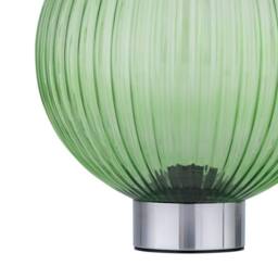 First Choice Lighting Set of 2 Betchley - Battery Operated Chrome Lamp with Green Glass in Silver - thumbnail 5