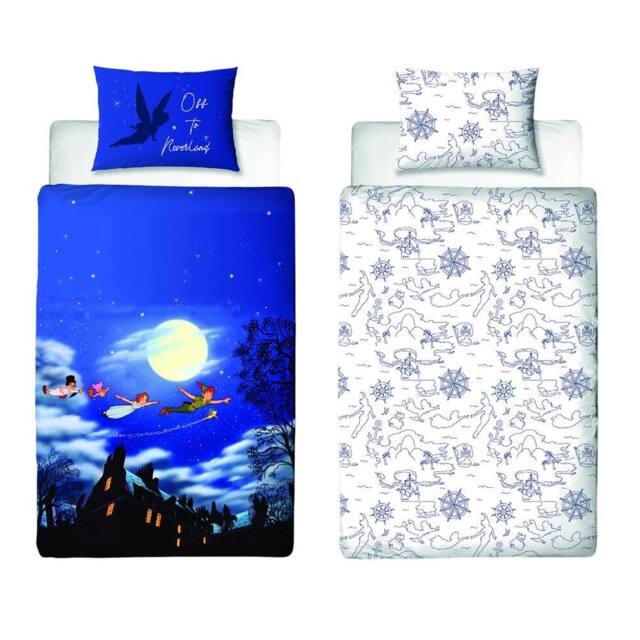 Peter Pan Reversible Duvet Set in Blue - Size: Single - image 1