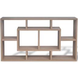 Berkfield Home Floating Wall Display Shelf 8 Compartments Oak Colour in Brown - thumbnail 3