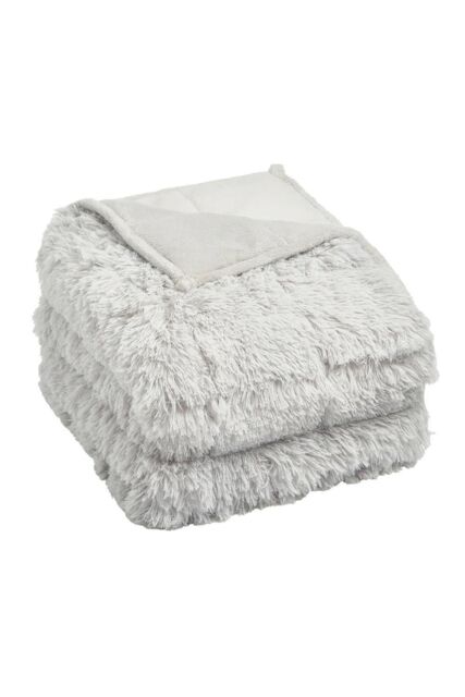 OHS Fluffy Fleece Sensory Sleep Therapy Weighted Blanket 150 x 200 cm 8kg in Silver - Size: 150 cm x 200 cm - image 1