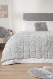 OHS Fluffy Fleece Sensory Sleep Therapy Weighted Blanket 150 x 200 cm 8kg in Silver - Size: 150 cm x 200 cm - thumbnail 6