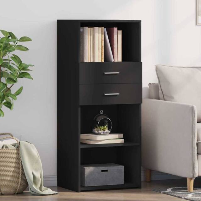 Berkfield Home Highboard Black 50x42.5x124 cm Engineered Wood - image 1