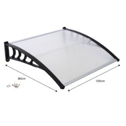 Gr8 Garden Door Canopy Porch Rain Protector Awning Lean-To Roof Shelter 90 X 120cm in Clear - Size: 90 X 120 cm - thumbnail 4
