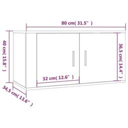 Berkfield Home Classic Wall-mounted TV Cabinets 3 pcs Smoked Oak 80x34.5x40 cm in Brown - thumbnail 9