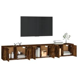 Berkfield Home Classic Wall-mounted TV Cabinets 3 pcs Smoked Oak 80x34.5x40 cm in Brown - thumbnail 1