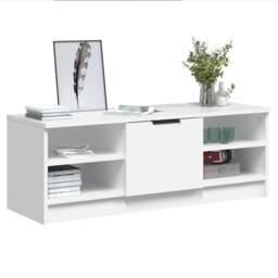 Berkfield Home TV Cabinet White 102x35.5x36.5 cm Engineered Wood - thumbnail 4