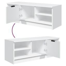 Berkfield Home TV Cabinet White 102x35.5x36.5 cm Engineered Wood - thumbnail 8