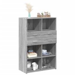 Berkfield Home Highboard Grey Sonoma 80x42.5x124 cm Engineered Wood - thumbnail 3