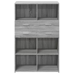 Berkfield Home Highboard Grey Sonoma 80x42.5x124 cm Engineered Wood - thumbnail 4