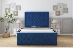"Comfort Beds Winchester Plush Bed Frame With Mattress-50"" Upholstered in Navy - Size: Single" - thumbnail 2