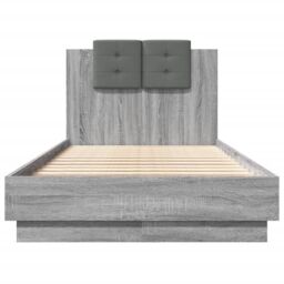 Berkfield Home Bed Frame without Mattress Grey Sonoma 90x190 cm Single - thumbnail 4