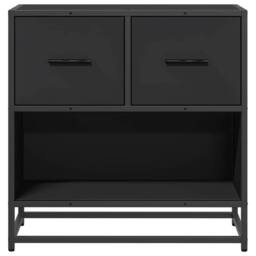 Berkfield Home Elegant Bedside Cabinet Black 60x31x60 cm Engineered Wood & Metal - Size: 60 x 31 x 60 cm - thumbnail 5