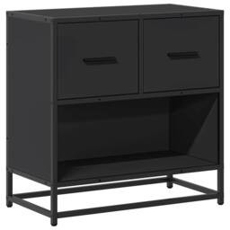 Berkfield Home Elegant Bedside Cabinet Black 60x31x60 cm Engineered Wood & Metal - Size: 60 x 31 x 60 cm - thumbnail 3