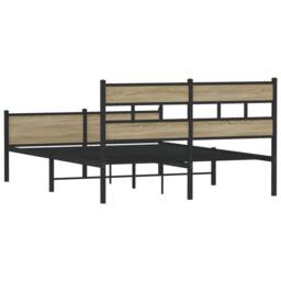 Berkfield Home Bed Frame without Mattress Sonoma Oak 140x200 cm Engineered Wood in Brown - thumbnail 6