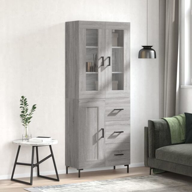 Berkfield Home Highboard Grey Sonoma 69.5x34x180 cm Engineered Wood - image 1