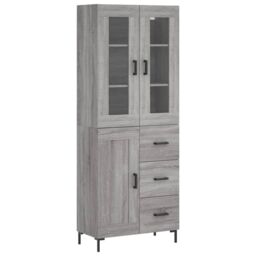 Berkfield Home Highboard Grey Sonoma 69.5x34x180 cm Engineered Wood - thumbnail 2