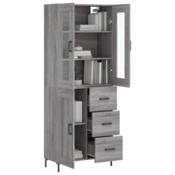 Berkfield Home Highboard Grey Sonoma 69.5x34x180 cm Engineered Wood - thumbnail 3