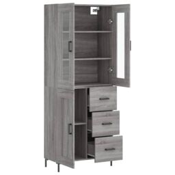 Berkfield Home Highboard Grey Sonoma 69.5x34x180 cm Engineered Wood - thumbnail 4