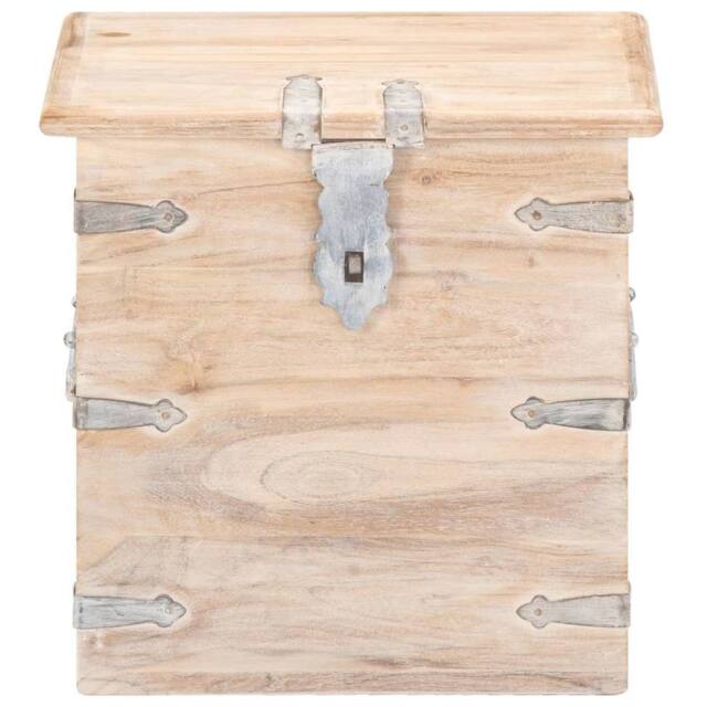 Berkfield Home Beautiful Chest 40x40x40 cm Solid Acacia Wood in Light Brown - Size: 40 x 40 x 40 cm - image 1
