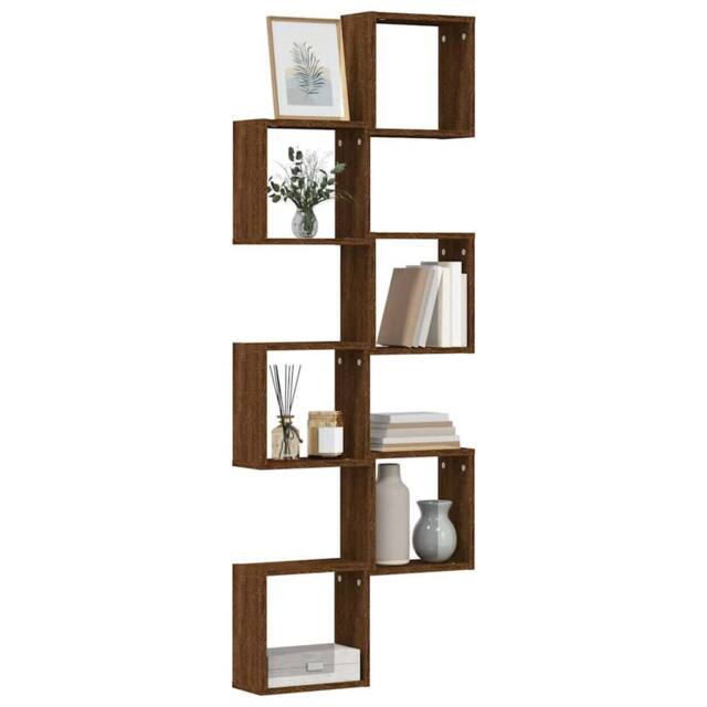 Berkfield Home Wall Cube Shelves 6 pcs Brown Oak 30x15x30 cm - Size: 30 x 15 x 30 cm - image 1