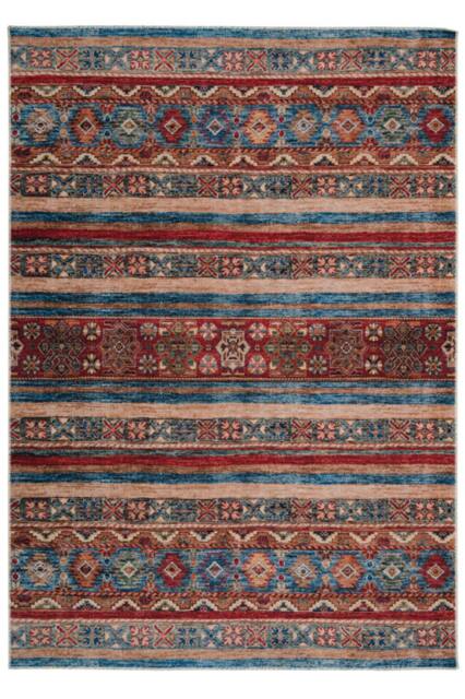 Kukoon Machine Washable Looped Pile Red Striped Living Room Area Rug - Size: 120 cm x 170 cm - image 1