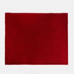 OHS Faux Fur Ribbed Fleece Throw Blanket Winter Warm Supersoft in Red - thumbnail 5