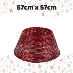 VFM e-Store Christmas Tree Skirt Decoration 57cm x 57cm Red X 1 - Size: 57 cm x 57 cm - thumbnail 2