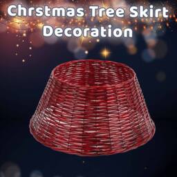 VFM e-Store Christmas Tree Skirt Decoration 57cm x 57cm Red X 1 - Size: 57 cm x 57 cm - thumbnail 3