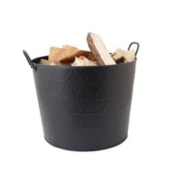 Charles Bentley Yew Fireside Log Bucket Contemporary Design Iron Matte Black - Size: Large - thumbnail 5