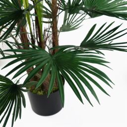 Leaf Artificial 120cm Fan Palm Tree in Green - thumbnail 3