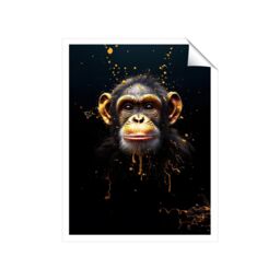 "Warren Reed - Designer Splashart Cheeky Chimp Face Unframed Art Print - Size: W24"" x H36""" - thumbnail 2