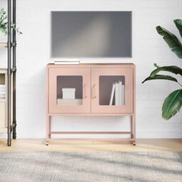 Berkfield Home TV Cabinet Pink 68x39x60.5 cm Cold-rolled Steel - thumbnail 4