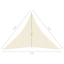 Berkfield Home Sunshade Sail 160 g/m ² Cream 4x4x4 m HDPE in Beige - thumbnail 6