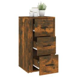 Berkfield Home Sideboard Smoked Oak 40x33x70 cm Engineered Wood in Brown - Size: 40 x 33 x 70 cm - thumbnail 7
