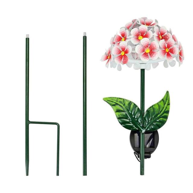 VOGREX Red 26 LED Solar Hydrangea Garden Stake Light - image 1