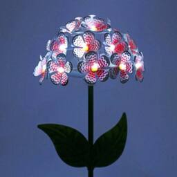 VOGREX Red 26 LED Solar Hydrangea Garden Stake Light - thumbnail 2