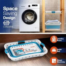 Nordara Blue with 3 Handles 58L Collapsible Pop-Up Laundry Basket - thumbnail 5