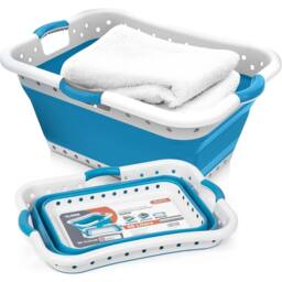 Nordara Blue with 3 Handles 58L Collapsible Pop-Up Laundry Basket - thumbnail 1