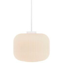 Nordlux Vintage Indoor Pendant Light White Glass E27 Ribbed - Mains Powered, IP20 - thumbnail 2