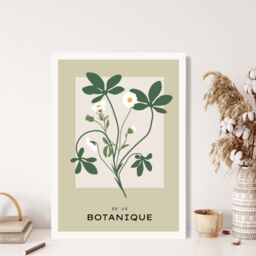 ARTZE Green & Beige Wildflower Flower Market Simplicity Framed Print SIZE: A3 with White Frame - Size: A4 - thumbnail 2