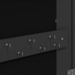 Berkfield Home Mirror Jewellery Cabinet Wall Mounted Black 37.5x10x67 cm - thumbnail 8