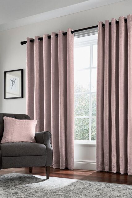 Helena Springfield 'Roma' Woven Lined Curtains in Dusty Pink - Size: 167 cm width x 228 cm drop - image 1