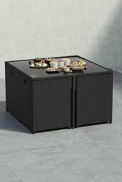 HD Designs Cuba 8-Seater Garden Rattan Dining Set Outdoor Furniture in Black - thumbnail 7