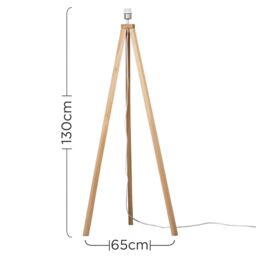 ValueLights Barbro Tripod Floor Light Lamp - Base Only in Light Brown - thumbnail 3