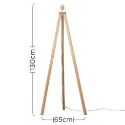 ValueLights Barbro Tripod Floor Light Lamp - Base Only in Light Brown - thumbnail 7