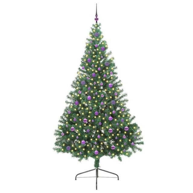 Berkfield Home Beautiful Artificial Pre-lit Christmas Tree Green 240 cm PVC - image 1