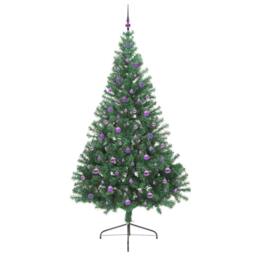 Berkfield Home Beautiful Artificial Pre-lit Christmas Tree Green 240 cm PVC - thumbnail 4