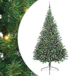 Berkfield Home Beautiful Artificial Pre-lit Christmas Tree Green 240 cm PVC - thumbnail 3
