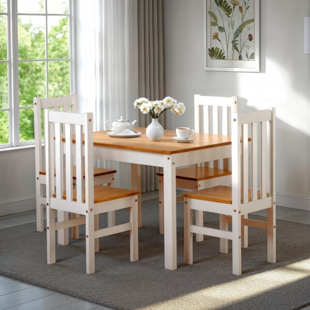 Seconique Ludlow 1+4 Dining Set in White - image 1